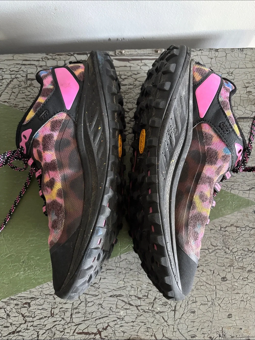 Merrell Women’s Antora 3 Trail Running Shoes Rainbow Leopard Print Hiking Size 7